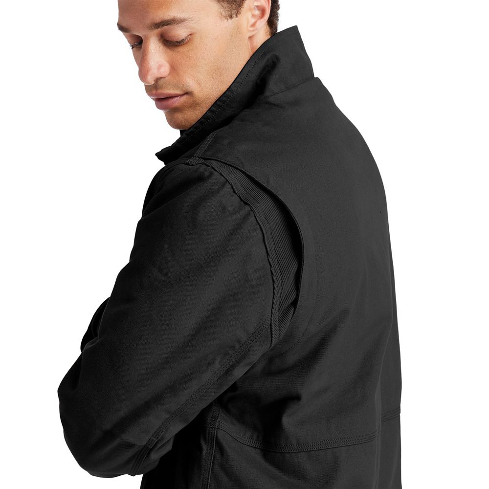 Timberland Mens Jackets PRO® Gritman Lined Canvas - Black - India HF9172843